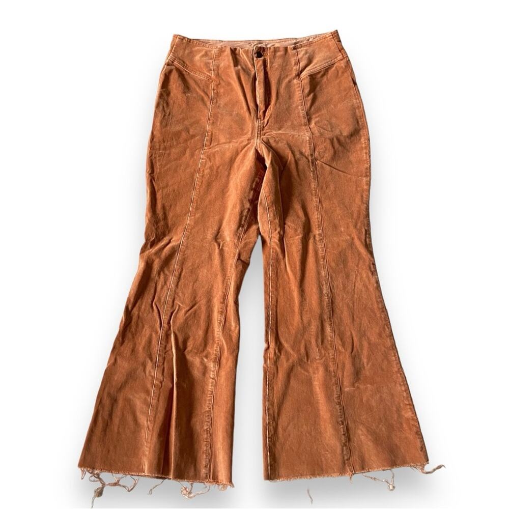 We The Free Corduroy Frayed Hem Bell Bottoms In Orange Women’s Size 34